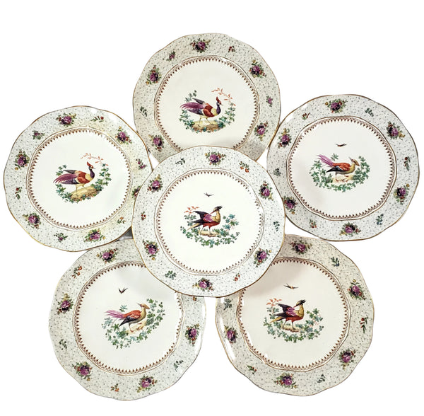 Antique Hand Painted Plates Set of 6 Made for Tiffany NY by Booths Ltd England