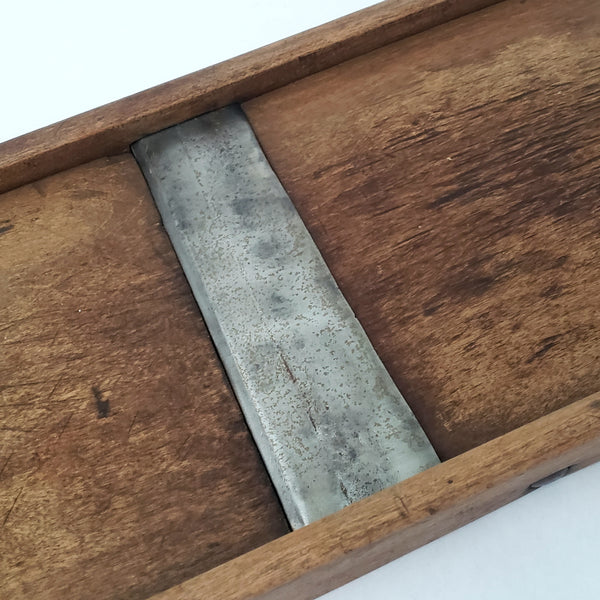 Vitage Wooden Slaw Board Kraut Cutter with Cutout Handle 18 1/2"