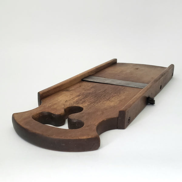 Vitage Wooden Slaw Board Kraut Cutter with Cutout Handle 18 1/2"