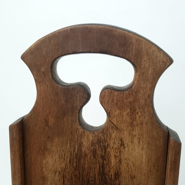 Vitage Wooden Slaw Board Kraut Cutter with Cutout Handle 18 1/2"