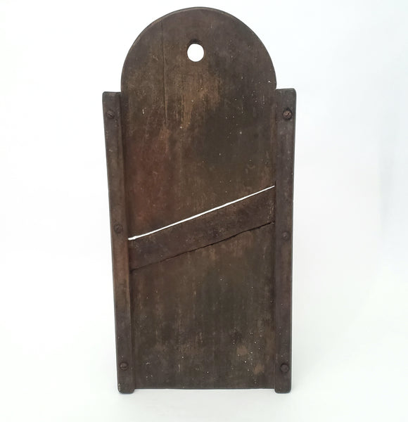 Old Rustic Wooden Slaw Board Cabbage Cutter Tombstone Top 18 in