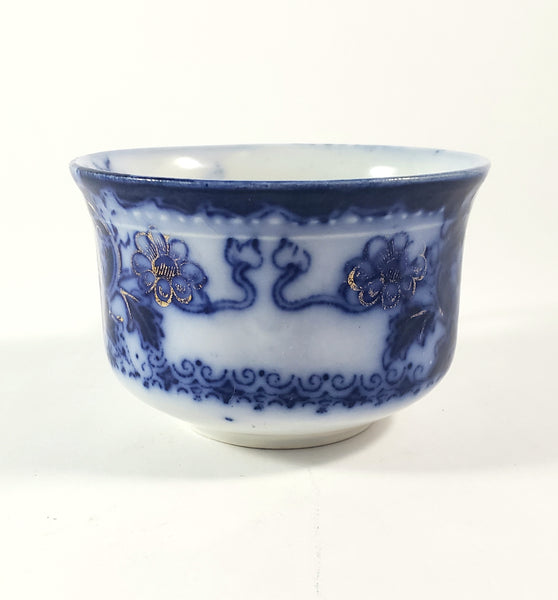 Antique English Flow Blue tea Cup, Saucer & Plate SEVILLE by Wood & Son