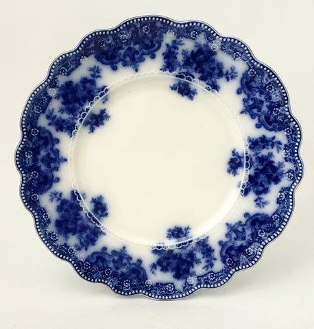 Antique English Flow Blue Dinner Plate OSBORNE Not Perfect