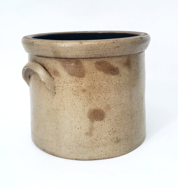 Antique 1 Gallon Glazed Stoneware Crock Handles JAMES RYAN Pittston Pennsylvania