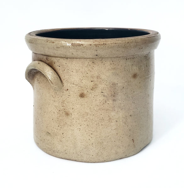 Antique 1 Gallon Glazed Stoneware Crock Handles JAMES RYAN Pittston Pennsylvania