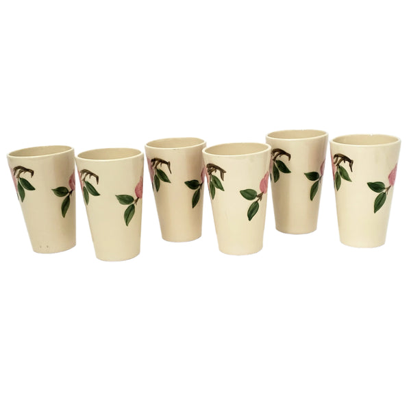 Vintage Franciscan DESERT ROSE Hand Painted Ceramic Tumblers Set of 6