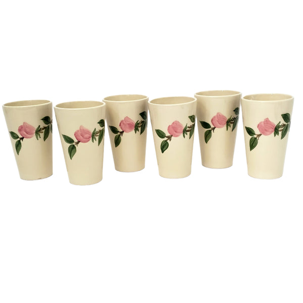 Vintage Franciscan DESERT ROSE Hand Painted Ceramic Tumblers Set of 6