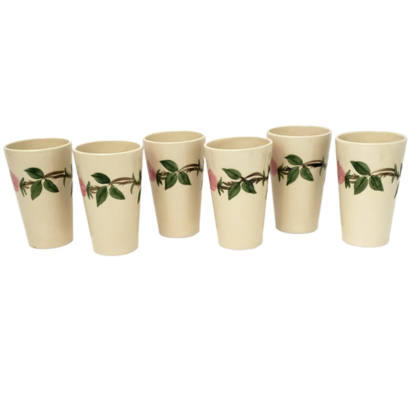 Vintage Franciscan DESERT ROSE Hand Painted Ceramic Tumblers Set of 6