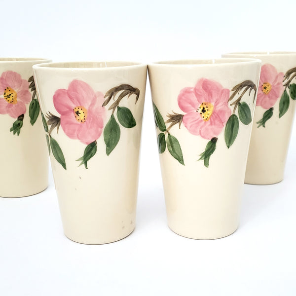 Vintage Franciscan DESERT ROSE Hand Painted Ceramic Tumblers Set of 6