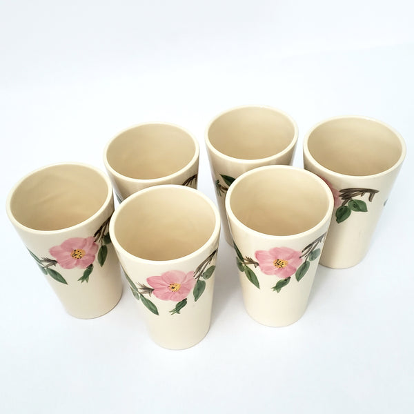 Vintage Franciscan DESERT ROSE Hand Painted Ceramic Tumblers Set of 6