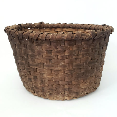 Large Antique Hand Woven Wooden Splint Basket