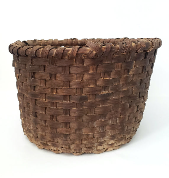 Large Antique Hand Woven Wooden Splint Basket