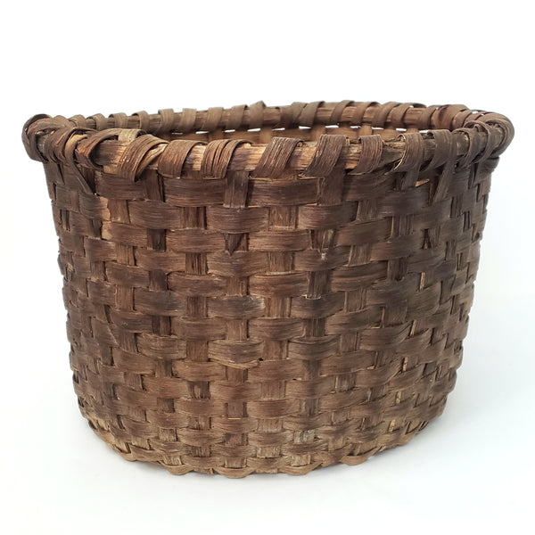 Large Antique Hand Woven Wooden Splint Basket