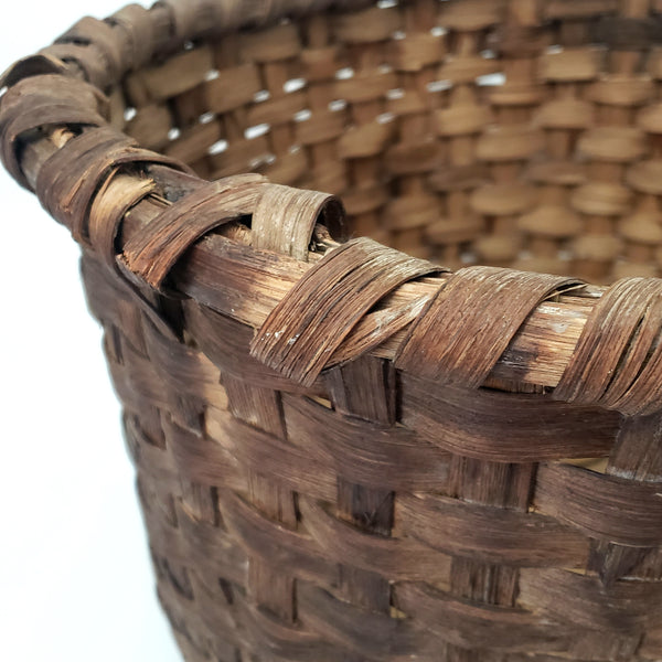 Large Antique Hand Woven Wooden Splint Basket