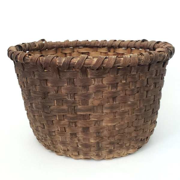 Large Antique Hand Woven Wooden Splint Basket