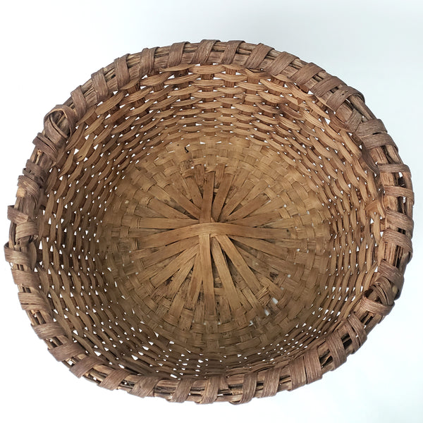 Large Antique Hand Woven Wooden Splint Basket