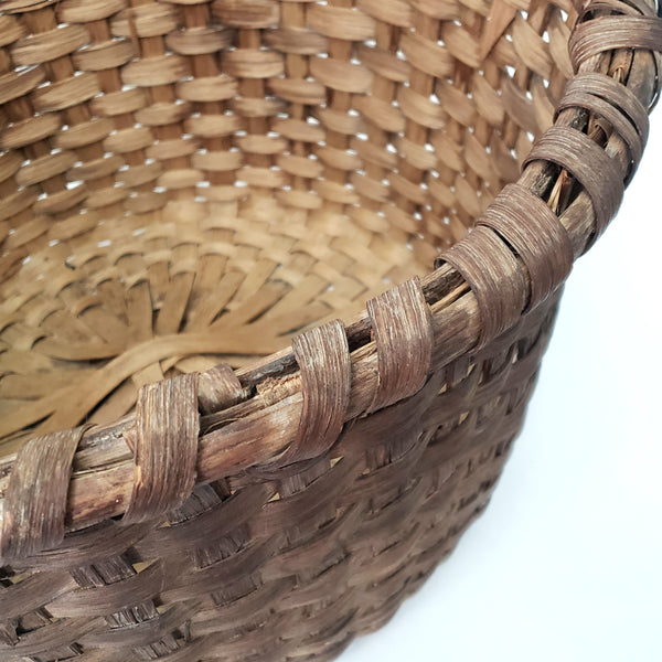 Large Antique Hand Woven Wooden Splint Basket