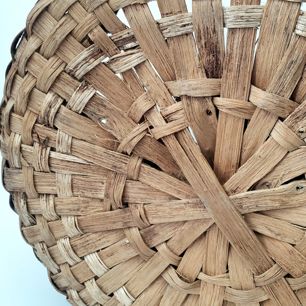 Large Antique Hand Woven Wooden Splint Basket