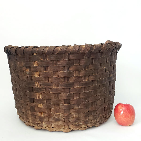 Large Antique Hand Woven Wooden Splint Basket