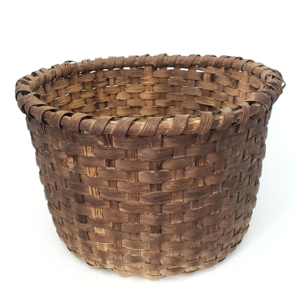Large Antique Hand Woven Wooden Splint Basket