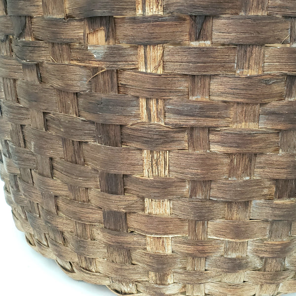 Large Antique Hand Woven Wooden Splint Basket