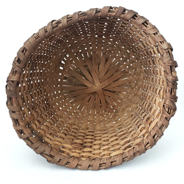 Large Antique Hand Woven Wooden Splint Basket