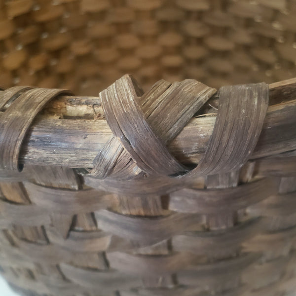 Large Antique Hand Woven Wooden Splint Basket