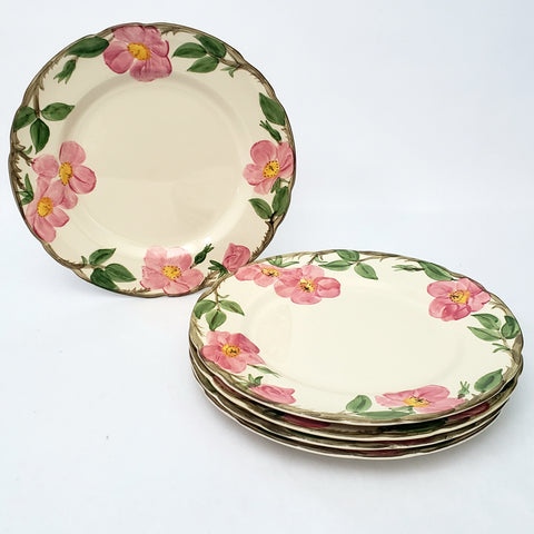 Vintage Franciscan Desert Rose Hand Painted Dinner Plates Set of 5 ~ TV Mark