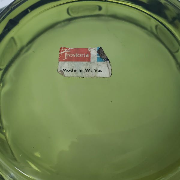 Fostoria Coin Glass Green Candy Dish with Lid Patriotic Symbols