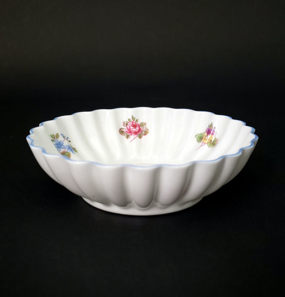 Shelley Fine Bone China Fluted Bon Bon Nut Bowl Ludlow Rose Pansy Forget Me Not