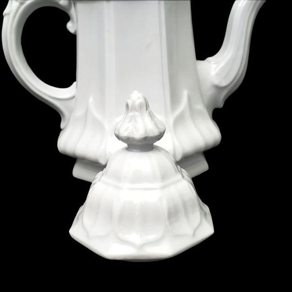 Antique White Ironstone Tea Pot Sydenham Shape by T&R Boote English Registry Mark
