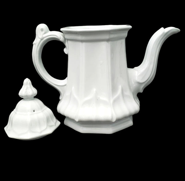 Antique White Ironstone Tea Pot Sydenham Shape by T&R Boote English Registry Mark