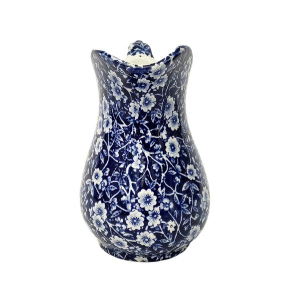 Vintage Blue Calico Jug Small Pitcher 20 oz. Royal Crownford Staffordshire England