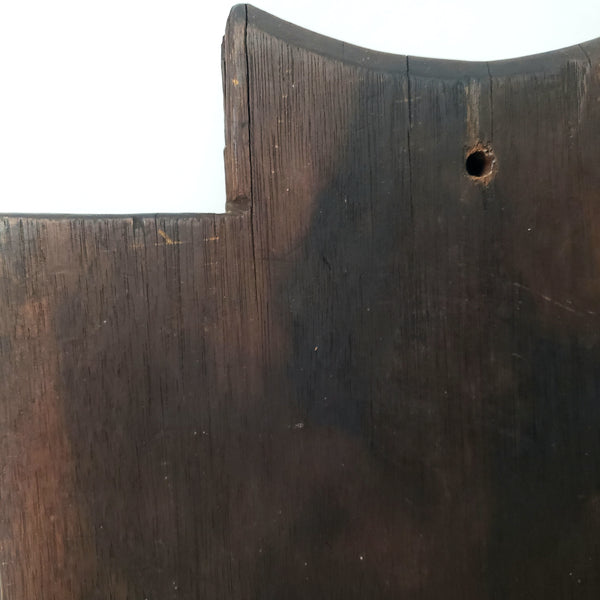 Old Dark Brown Wooden Cabbage Cutter Slaw Board with Handle 19"