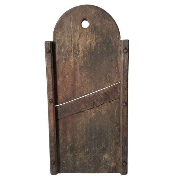 Old Rustic Wooden Slaw Board Cabbage Cutter Tombstone Top 18 inches
