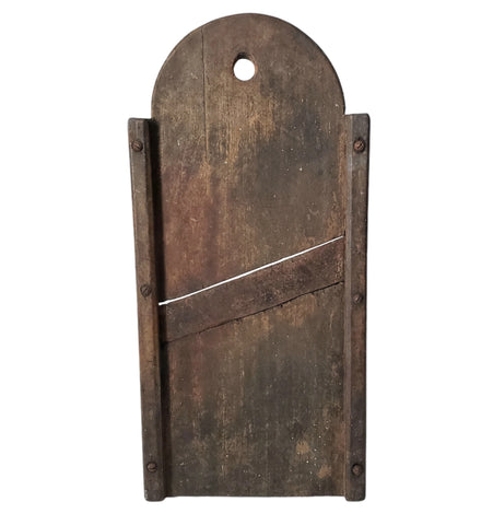 Old Rustic Wooden Slaw Board Cabbage Cutter Tombstone Top 18 inches