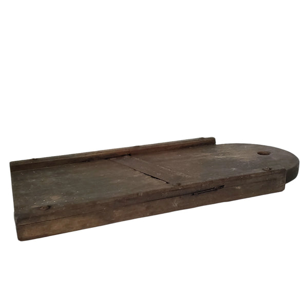 Old Rustic Wooden Slaw Board Cabbage Cutter Tombstone Top 18 inches