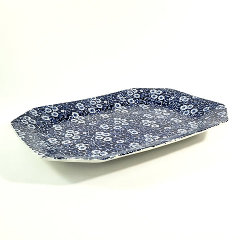 Vintage Royal Crownford 13 inch Serving Platter Blue Calico England