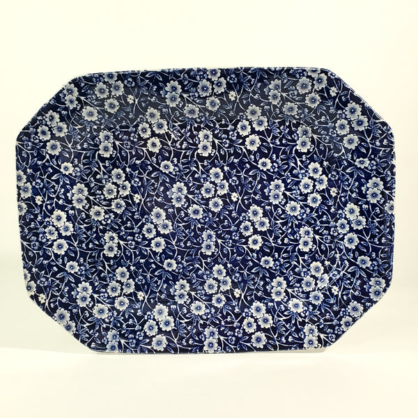 Vintage Royal Crownford 13 inch Serving Platter Blue Calico England
