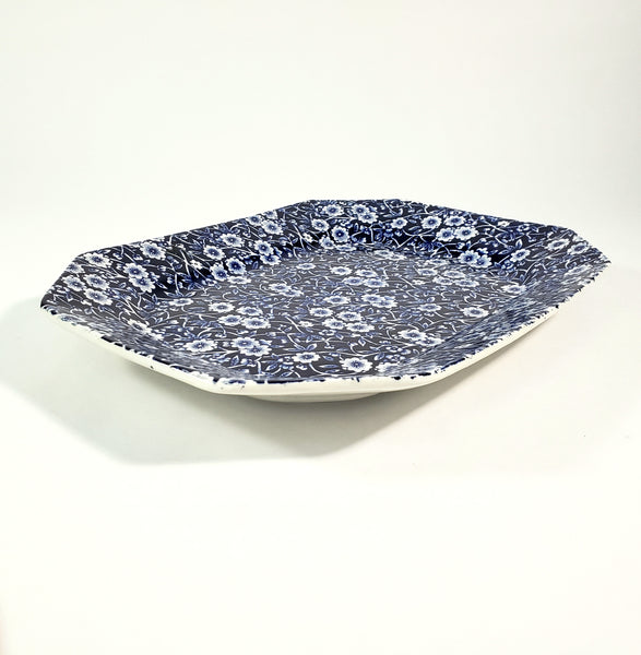 Vintage Royal Crownford 11 inch Serving Platter Blue Calico England