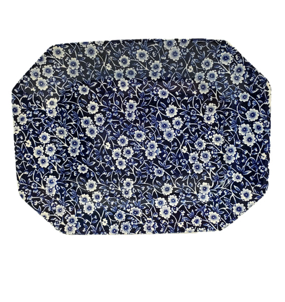 Vintage Royal Crownford 11 inch Serving Platter Blue Calico England