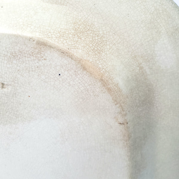 Old Blue Feathered Edge Platter 14 1/2" Crazing