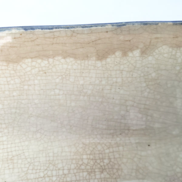 Old Blue Feathered Edge Platter 14 1/2" Crazing