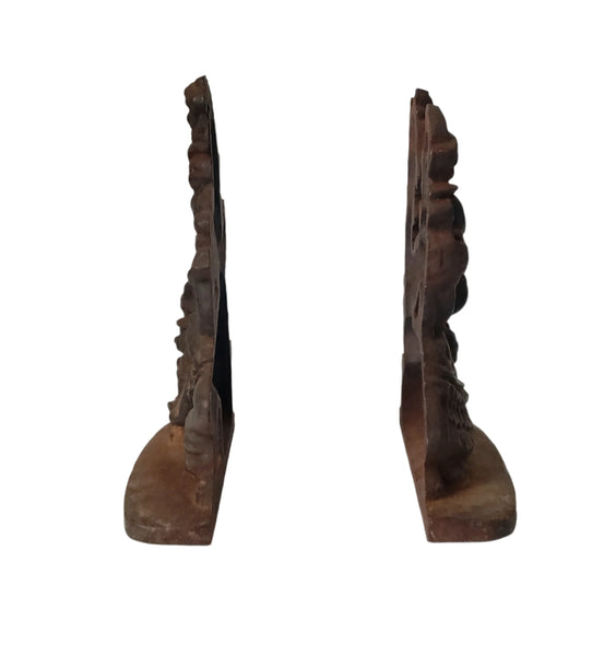 Mid-Century Punch & Judy Cast Iron Bookends by Robert Emig Reading, PA