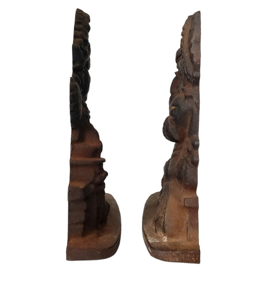 Mid-Century Punch & Judy Cast Iron Bookends by Robert Emig Reading, PA
