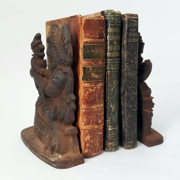 Mid-Century Punch & Judy Cast Iron Bookends by Robert Emig Reading, PA