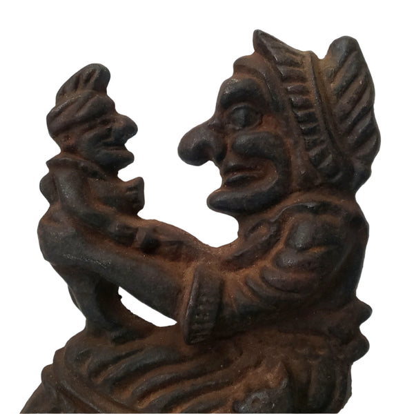 Mid-Century Punch & Judy Cast Iron Bookends by Robert Emig Reading, PA
