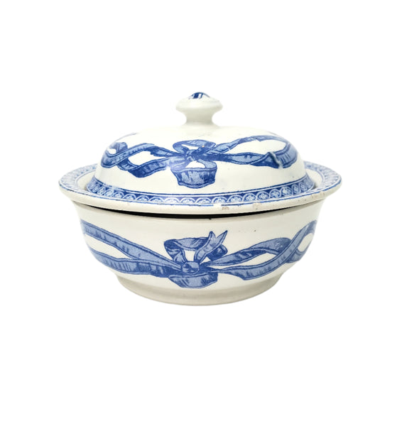 19th Century Round Lidded Soap Dish Three Piece by Copeland England Registry Mark