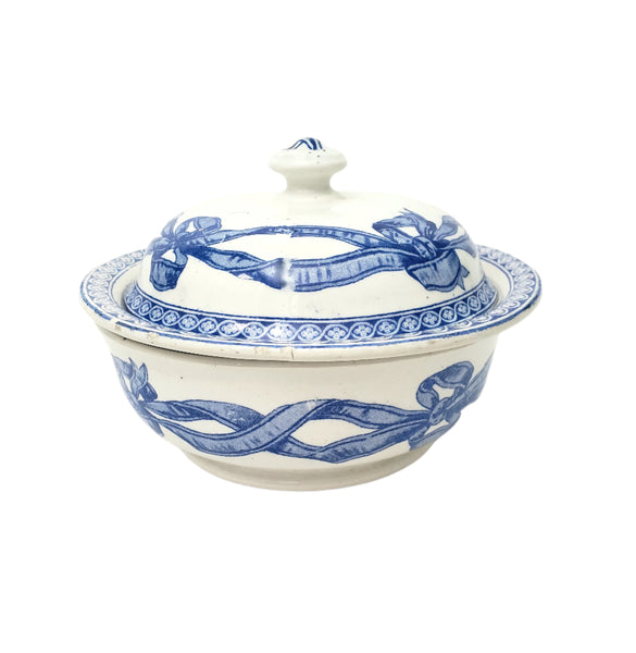 19th Century Round Lidded Soap Dish Three Piece by Copeland England Registry Mark