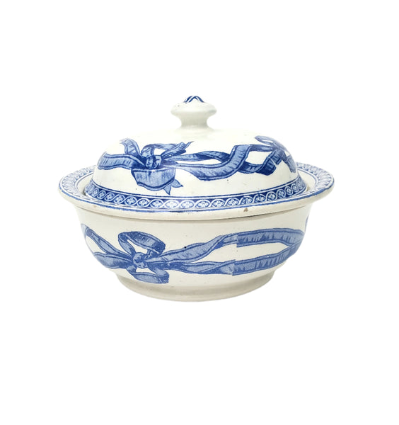 19th Century Round Lidded Soap Dish Three Piece by Copeland England Registry Mark